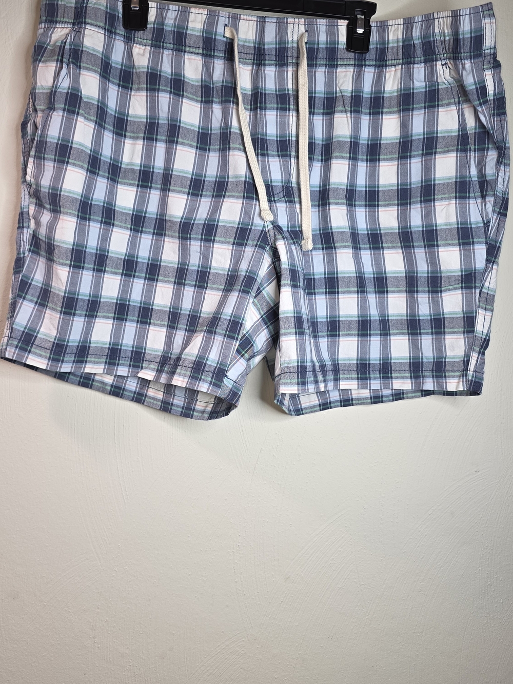 St. John's Bay White, Light Blue and Navy Plaid Swim Trunks
